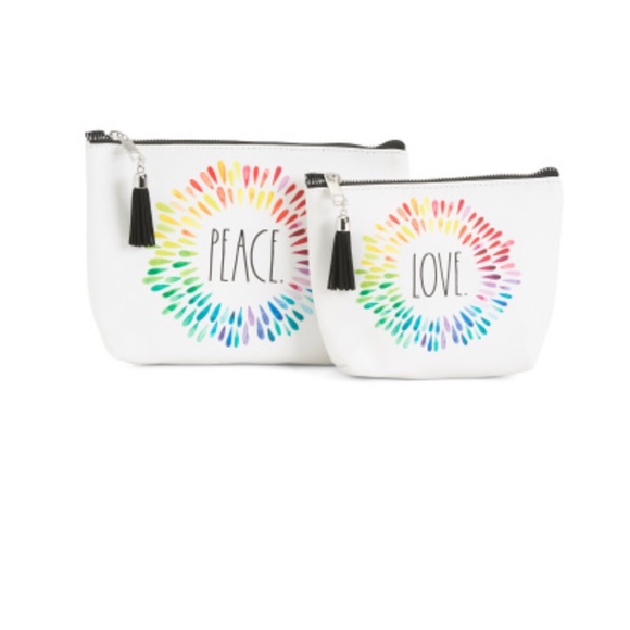 NEW Rae Dunn peace/love cosmetic bags - Picture 8 of 8